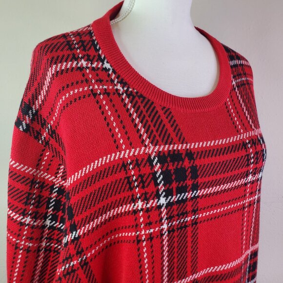 Charter Club Mens Red Plaid Holiday Pullover Sweater XXL - Picture 2 of 10